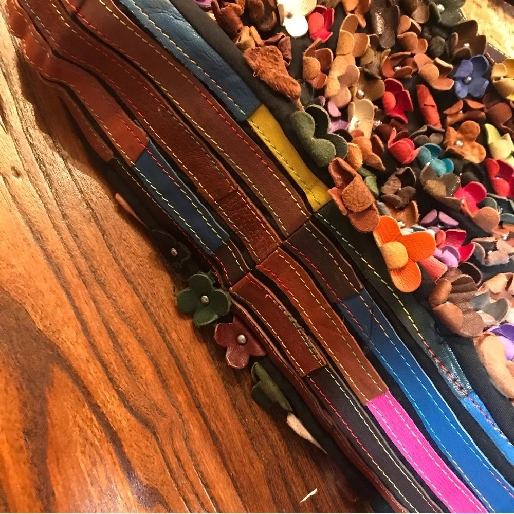 ✌️VINTAGE BOHO Leather Flower Bag - Picture 5 of 16